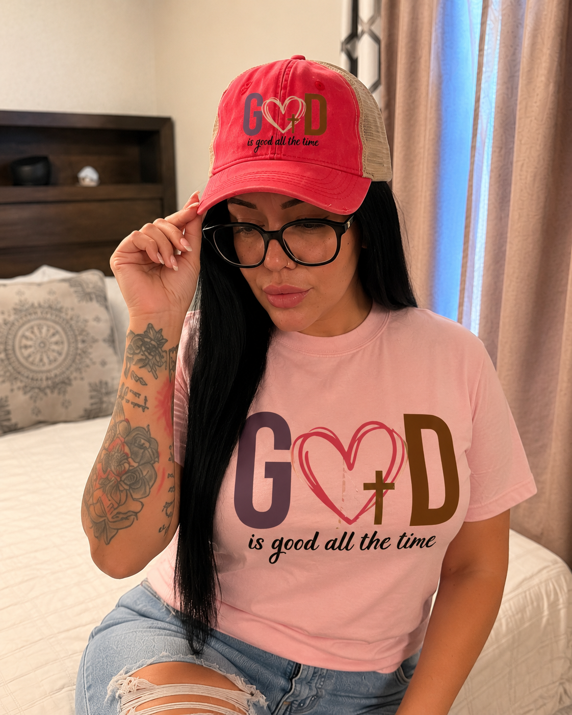 GOD is good | Women's Washed Mesh-Back Cap